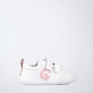 Garvalín Zapatilla antideslizante en blanco y rosa