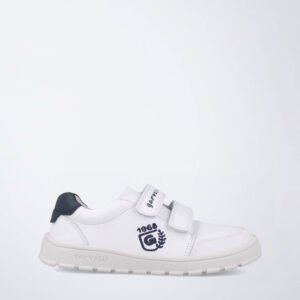 Garvalín Zapato barefoot en blanco y azul marino