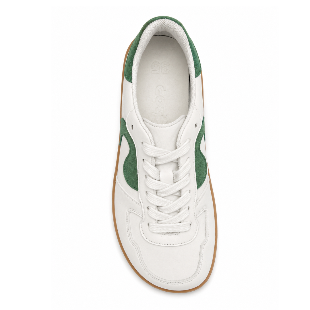 CoqueFlex Sneaker blanca y verde junior vista 3