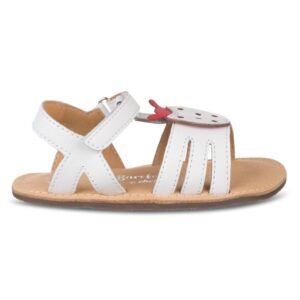Chetto Sandalia Barefoot Blanca - Mariquita en relieve y suela flexible